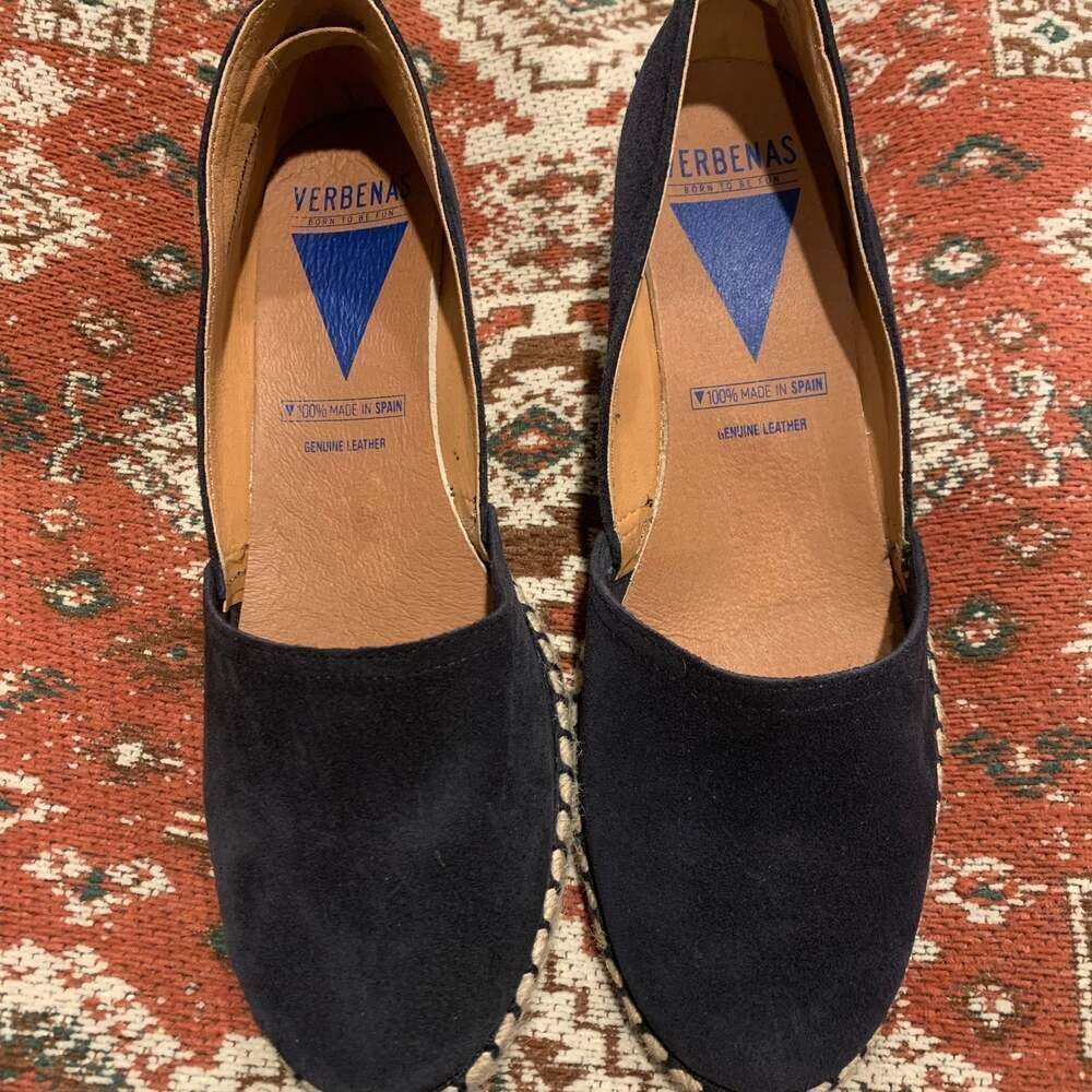 Verbenas Carmen Navy Suede Espadrille Flats